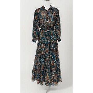 Kate & Lily Floral Maxi Dress Cottagecore Prairie Boho Tiered Sunflower Size 6